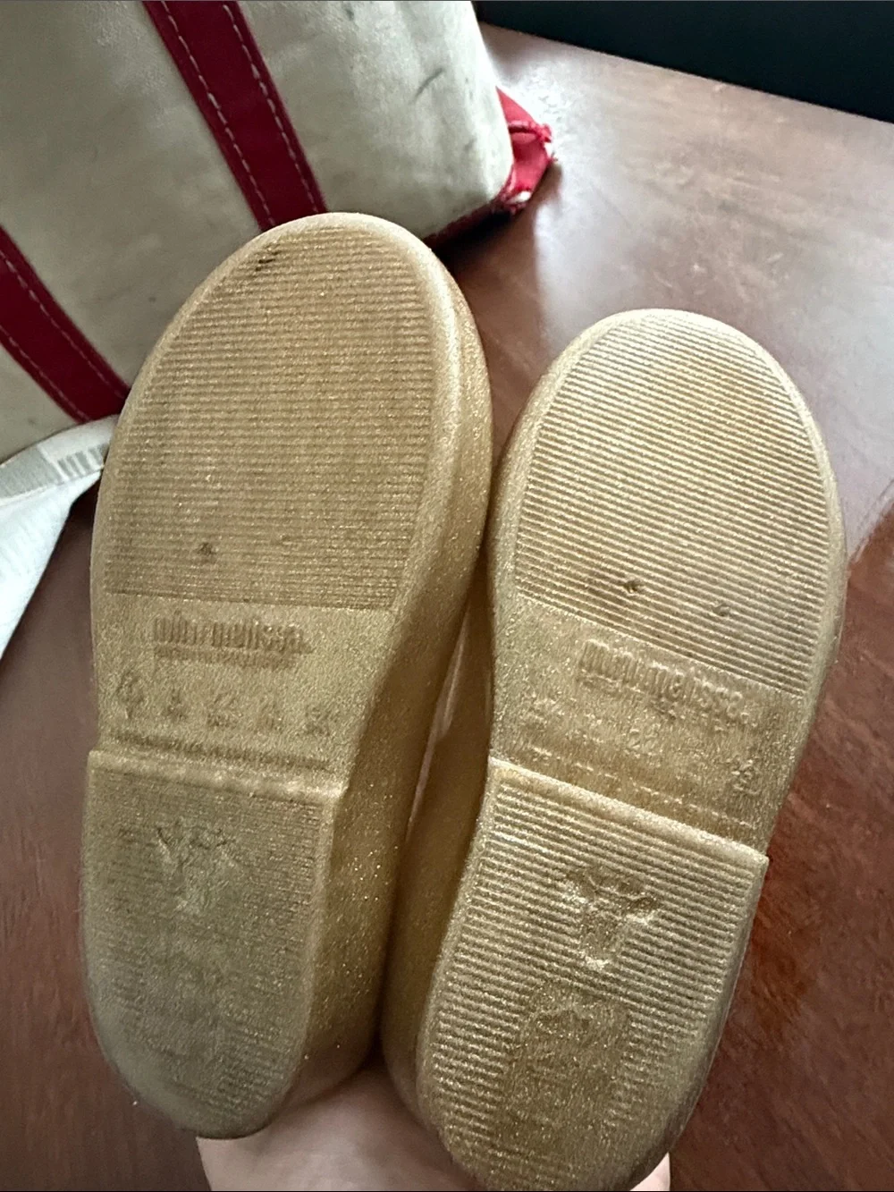 Mini Melissa Gold Glitter Disney Belle Mary Janes
